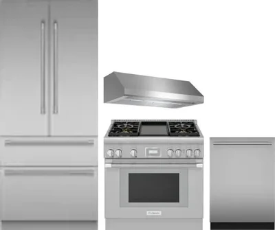 4 Piece Package Includes Refrigerator, Range, Hood And Dishwasher