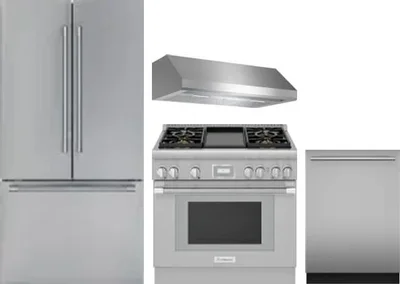 4 Piece Package Includes Refrigerator, Range, Hood And Dishwasher