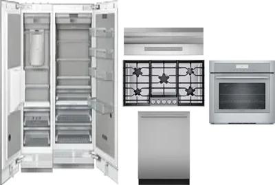 6 Piece Package Includes Refrigerator, Freezer, Cooktop, Wall Oven, Hood And Dishwasher