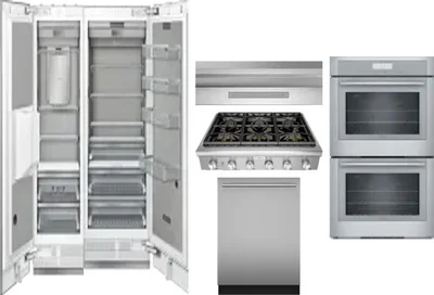 6 Piece Package Includes Refrigerator, Freezer, Cooktop, Wall Oven, Hood And Dishwasher
