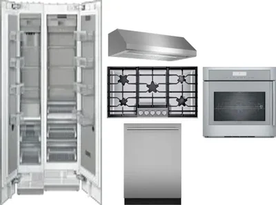 6 Piece Package Includes Refrigerator, Freezer, Cooktop, Wall Oven, Hood And Dishwasher