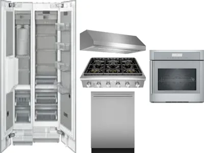 6 Piece Package Includes Refrigerator, Freezer, Cooktop, Wall Oven, Hood And Dishwasher