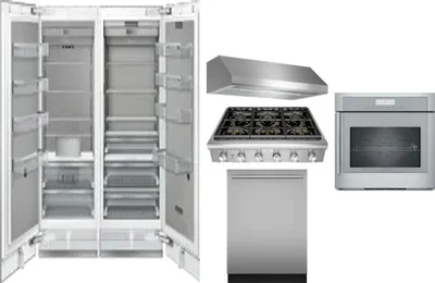 6 Piece Package Includes Refrigerator, Freezer, Cooktop, Wall Oven, Hood And Dishwasher