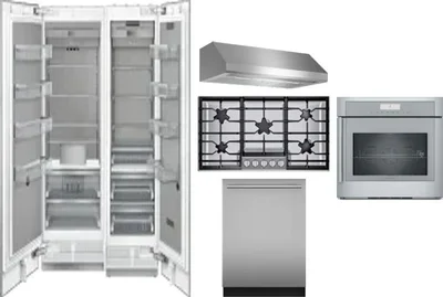 6 Piece Package Includes Refrigerator, Freezer, Cooktop, Wall Oven, Hood And Dishwasher