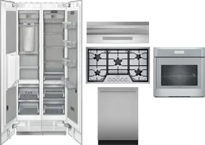 6 Piece Package Includes Refrigerator, Freezer, Cooktop, Wall Oven, Hood And Dishwasher