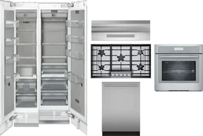 6 Piece Package Includes Refrigerator, Freezer, Cooktop, Wall Oven, Hood And Dishwasher