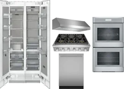 6 Piece Package Includes Refrigerator, Freezer, Cooktop, Wall Oven, Hood And Dishwasher