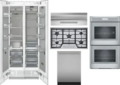 6 Piece Package Includes Refrigerator, Freezer, Cooktop, Wall Oven, Hood And Dishwasher