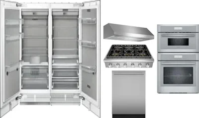 6 Piece Package Includes Refrigerator, Freezer, Cooktop, Wall Oven, Hood And Dishwasher
