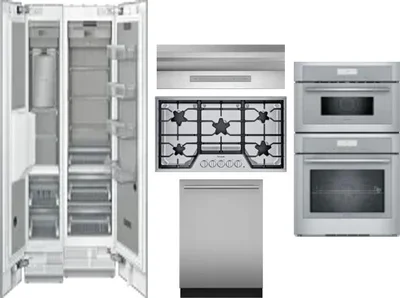 6 Piece Package Includes Refrigerator, Freezer, Cooktop, Wall Oven, Hood And Dishwasher