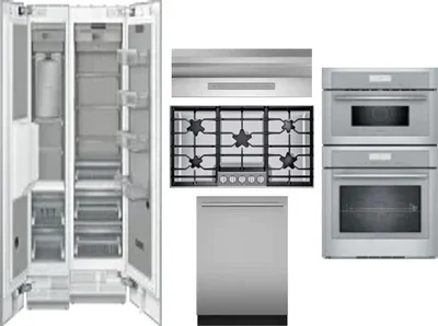 6 Piece Package Includes Refrigerator, Freezer, Cooktop, Wall Oven, Hood And Dishwasher