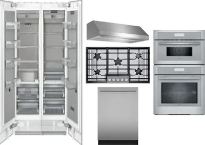 6 Piece Package Includes Refrigerator, Freezer, Cooktop, Wall Oven, Hood And Dishwasher