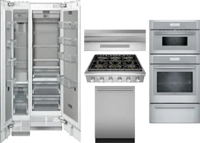 6 Piece Package Includes Refrigerator, Freezer, Cooktop, Wall Oven, Hood And Dishwasher