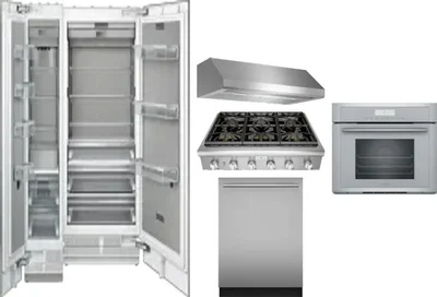 6 Piece Package Includes Refrigerator, Freezer, Cooktop, Wall Oven, Hood And Dishwasher