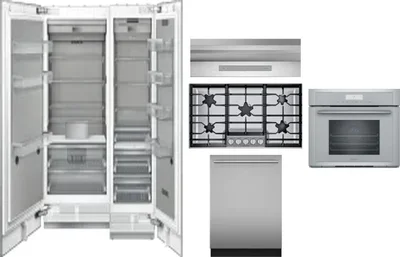 6 Piece Package Includes Refrigerator, Freezer, Cooktop, Wall Oven, Hood And Dishwasher