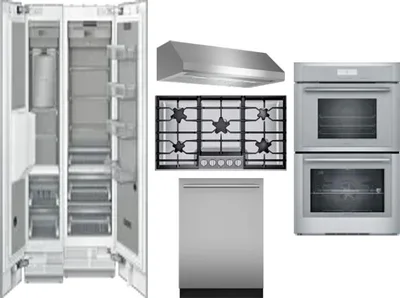 6 Piece Package Includes Refrigerator, Freezer, Cooktop, Wall Oven, Hood And Dishwasher