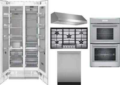 6 Piece Package Includes Refrigerator, Freezer, Cooktop, Wall Oven, Hood And Dishwasher