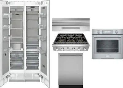 6 Piece Package Includes Refrigerator, Freezer, Cooktop, Wall Oven, Hood And Dishwasher