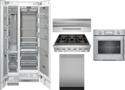 6 Piece Package Includes Refrigerator, Freezer, Cooktop, Wall Oven, Hood And Dishwasher