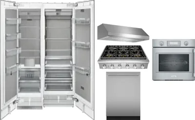 6 Piece Package Includes Refrigerator, Freezer, Cooktop, Wall Oven, Hood And Dishwasher