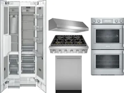6 Piece Package Includes Refrigerator, Freezer, Cooktop, Wall Oven, Hood And Dishwasher