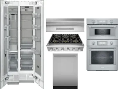 6 Piece Package Includes Refrigerator, Freezer, Cooktop, Wall Oven, Hood And Dishwasher