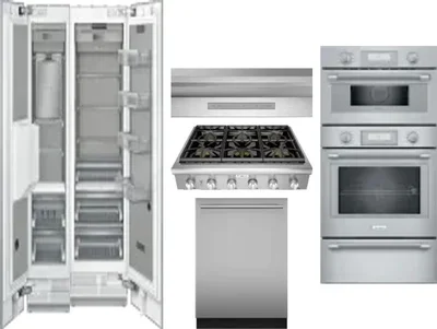 6 Piece Package Includes Refrigerator, Freezer, Cooktop, Wall Oven, Hood And Dishwasher
