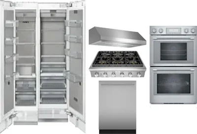 6 Piece Package Includes Refrigerator, Freezer, Cooktop, Wall Oven, Hood And Dishwasher