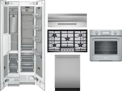 6 Piece Package Includes Refrigerator, Freezer, Cooktop, Wall Oven, Hood And Dishwasher