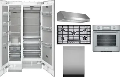 6 Piece Package Includes Refrigerator, Freezer, Cooktop, Wall Oven, Hood And Dishwasher