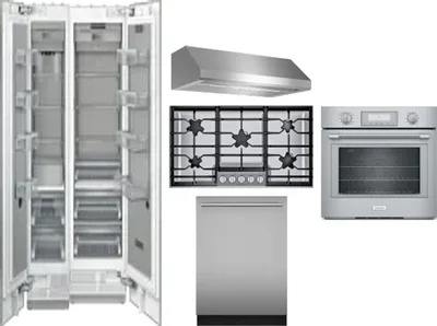 6 Piece Package Includes Refrigerator, Freezer, Cooktop, Wall Oven, Hood And Dishwasher