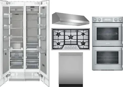 6 Piece Package Includes Refrigerator, Freezer, Cooktop, Wall Oven, Hood And Dishwasher