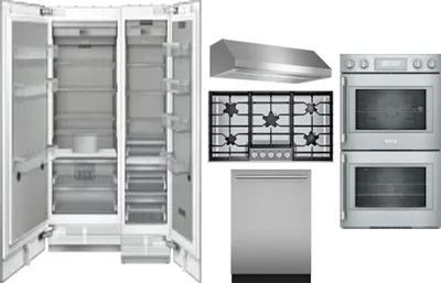 6 Piece Package Includes Refrigerator, Freezer, Cooktop, Wall Oven, Hood And Dishwasher