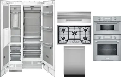 6 Piece Package Includes Refrigerator, Freezer, Cooktop, Wall Oven, Hood And Dishwasher