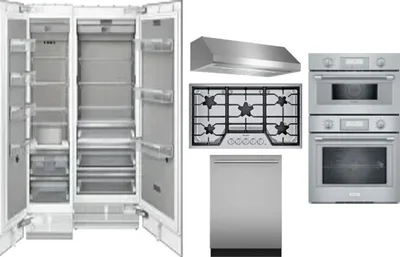 6 Piece Package Includes Refrigerator, Freezer, Cooktop, Wall Oven, Hood And Dishwasher