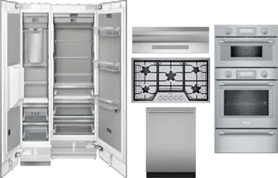 6 Piece Package Includes Refrigerator, Freezer, Cooktop, Wall Oven, Hood And Dishwasher