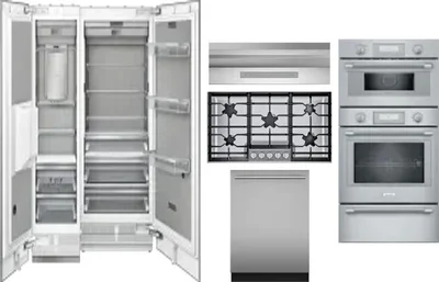 6 Piece Package Includes Refrigerator, Freezer, Cooktop, Wall Oven, Hood And Dishwasher