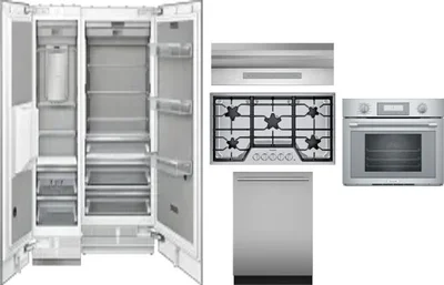 6 Piece Package Includes Refrigerator, Freezer, Cooktop, Wall Oven, Hood And Dishwasher