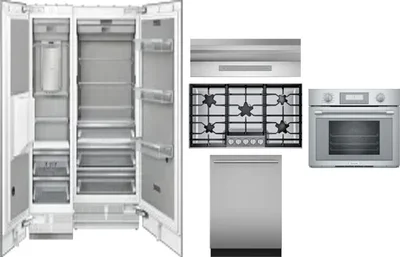 6 Piece Package Includes Refrigerator, Freezer, Cooktop, Wall Oven, Hood And Dishwasher