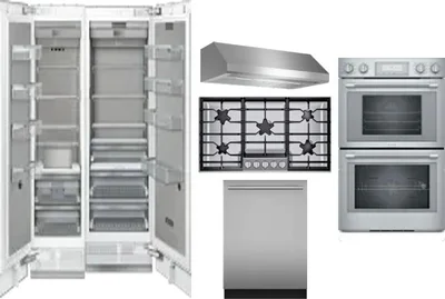 6 Piece Package Includes Refrigerator, Freezer, Cooktop, Wall Oven, Hood And Dishwasher