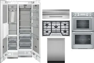 6 Piece Package Includes Refrigerator, Freezer, Cooktop, Wall Oven, Hood And Dishwasher