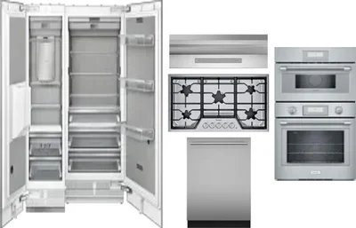 6 Piece Package Includes Refrigerator, Freezer, Cooktop, Wall Oven, Hood And Dishwasher