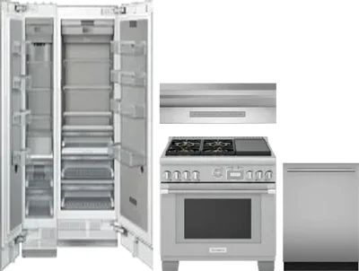 5 Piece Package Includes Refrigerator, Freezer, Range, Hood And Dishwasher