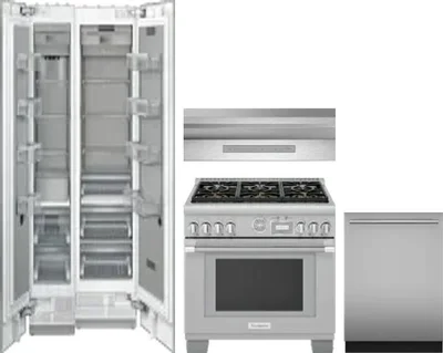 5 Piece Package Includes Refrigerator, Freezer, Range, Hood And Dishwasher