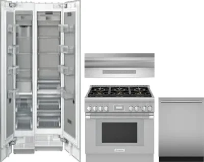 5 Piece Package Includes Refrigerator, Freezer, Range, Hood And Dishwasher