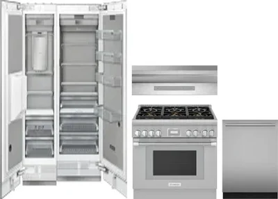 5 Piece Package Includes Refrigerator, Freezer, Range, Hood And Dishwasher