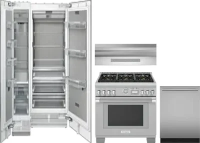 5 Piece Package Includes Refrigerator, Freezer, Range, Hood And Dishwasher