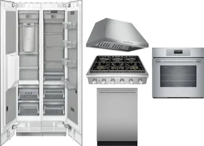 6 Piece Package Includes Refrigerator, Freezer, Cooktop, Wall Oven, Hood And Dishwasher