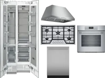 6 Piece Package Includes Refrigerator, Freezer, Cooktop, Wall Oven, Hood And Dishwasher
