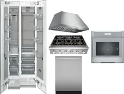 6 Piece Package Includes Refrigerator, Freezer, Cooktop, Wall Oven, Hood And Dishwasher